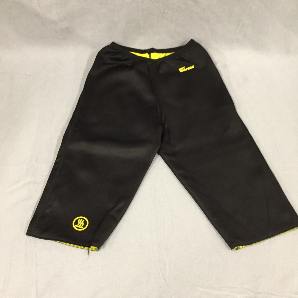 Hot Shapers Black Yellow Capri Fitness‎ Leggings Workout Pants Small